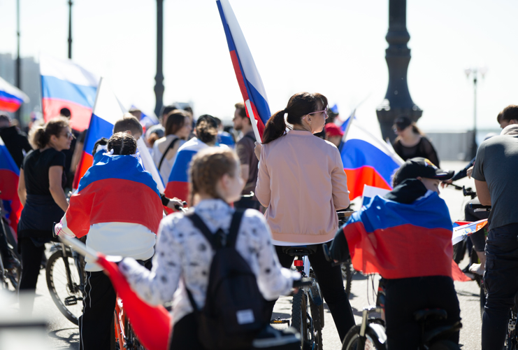 Сотрудники Управления Росгвардии по Амурской области приняли участие в велопробеге, посвященном Дню России