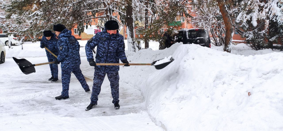 Росгвардия помогает ликвидировать последствия аномального снегопада в Амурской области (видео)