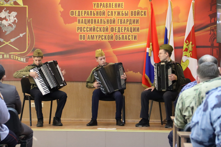 Торжественное мероприятие по случаю празднования Дня защитника Отечества состоялось в Управлении Росгвардии по Амурской области