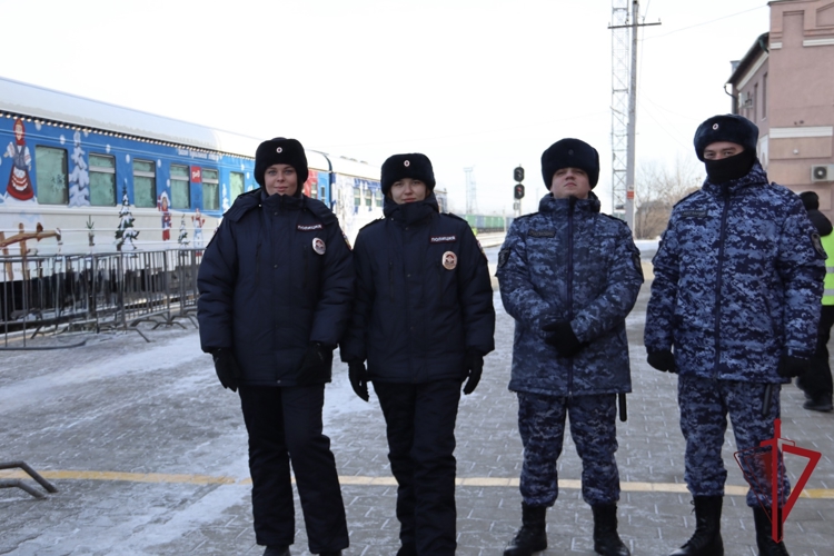 Общественную безопасность во время прибытия «Поезда Деда Мороза» в Приамурье обеспечивают сотрудники Росгвардии